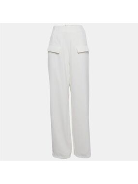 Oddmuse White Crepe High-Rise Wide Leg Trousers